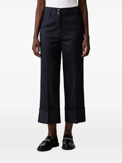 Sisley cropped turn-up trousers