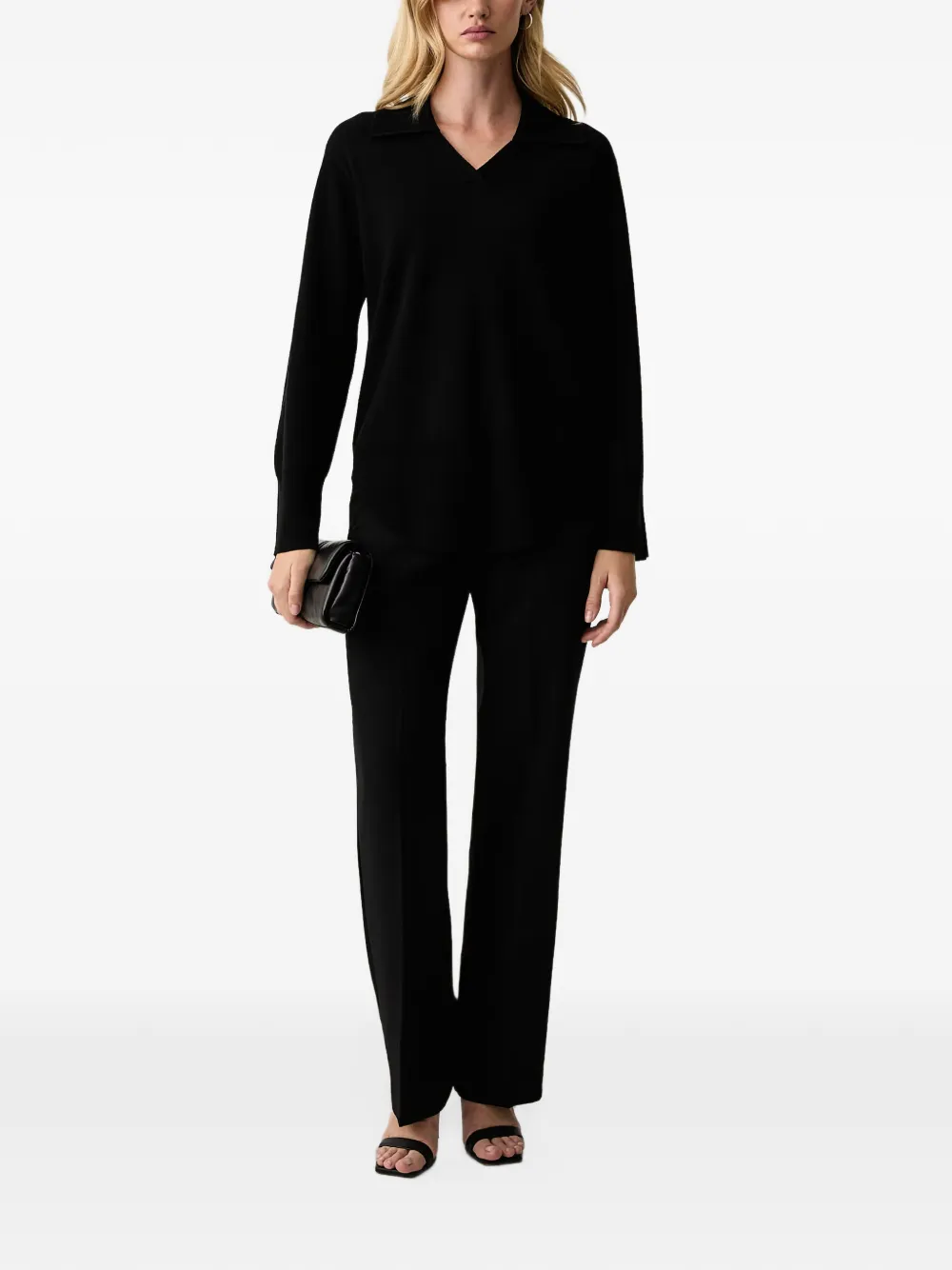 Silvian Heach V-neck polo sweater Zwart