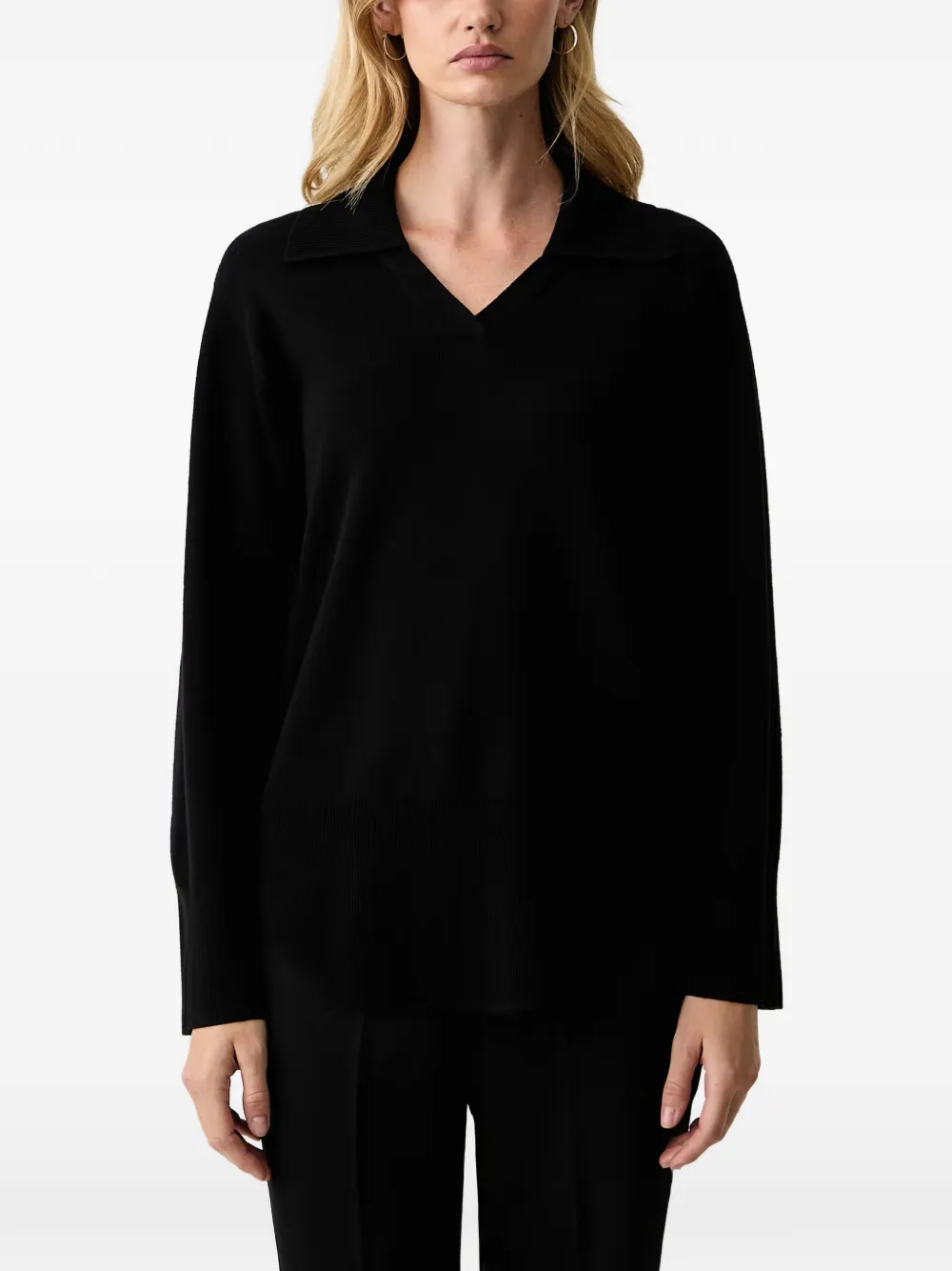 Silvian Heach V-neck polo sweater Zwart