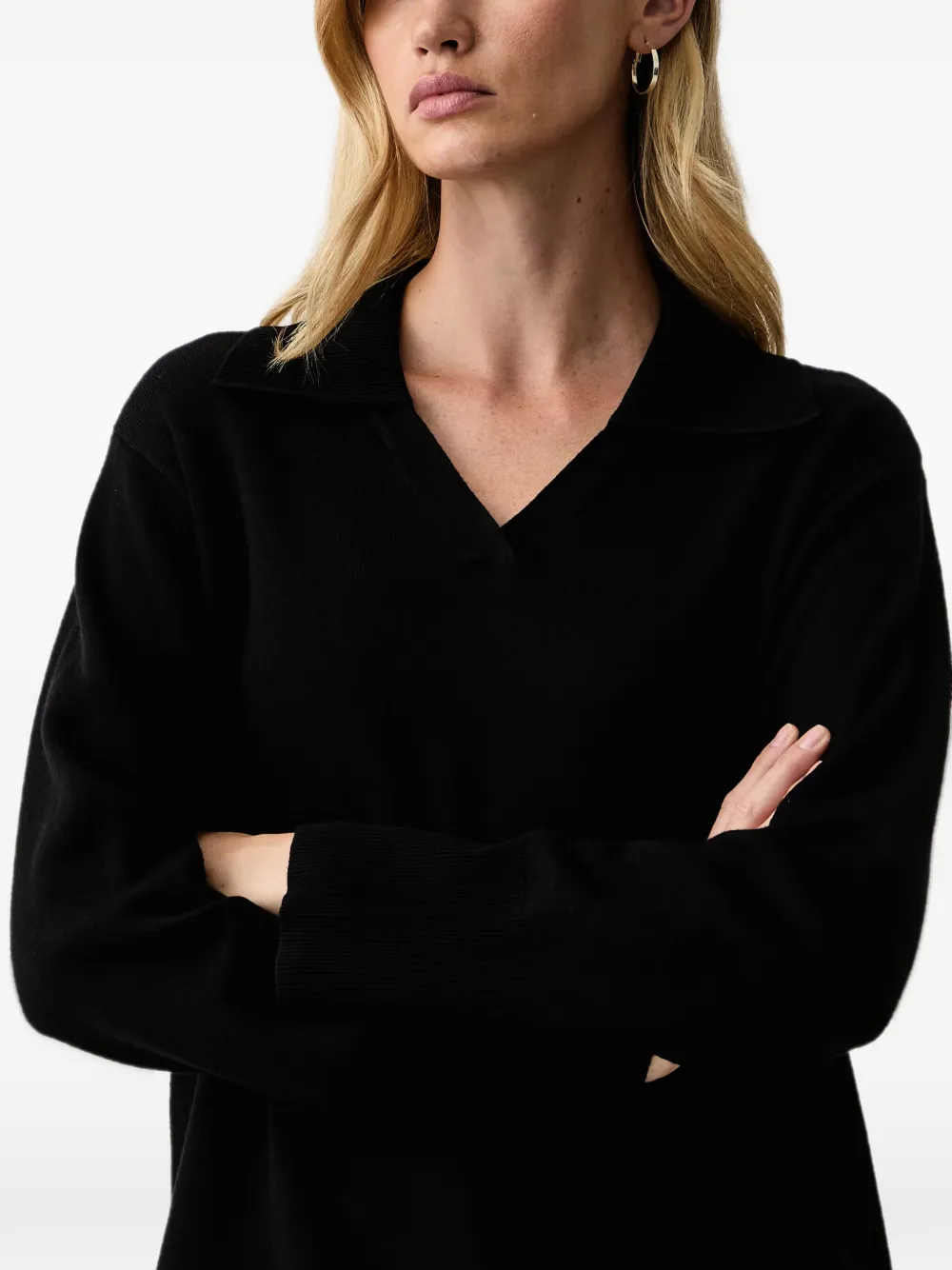 Silvian Heach V-neck polo sweater Zwart