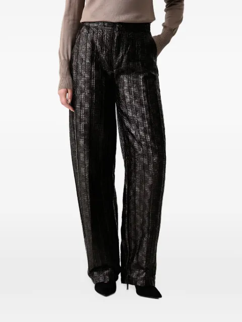 Silvian Heach croc-effect wide-leg trousers