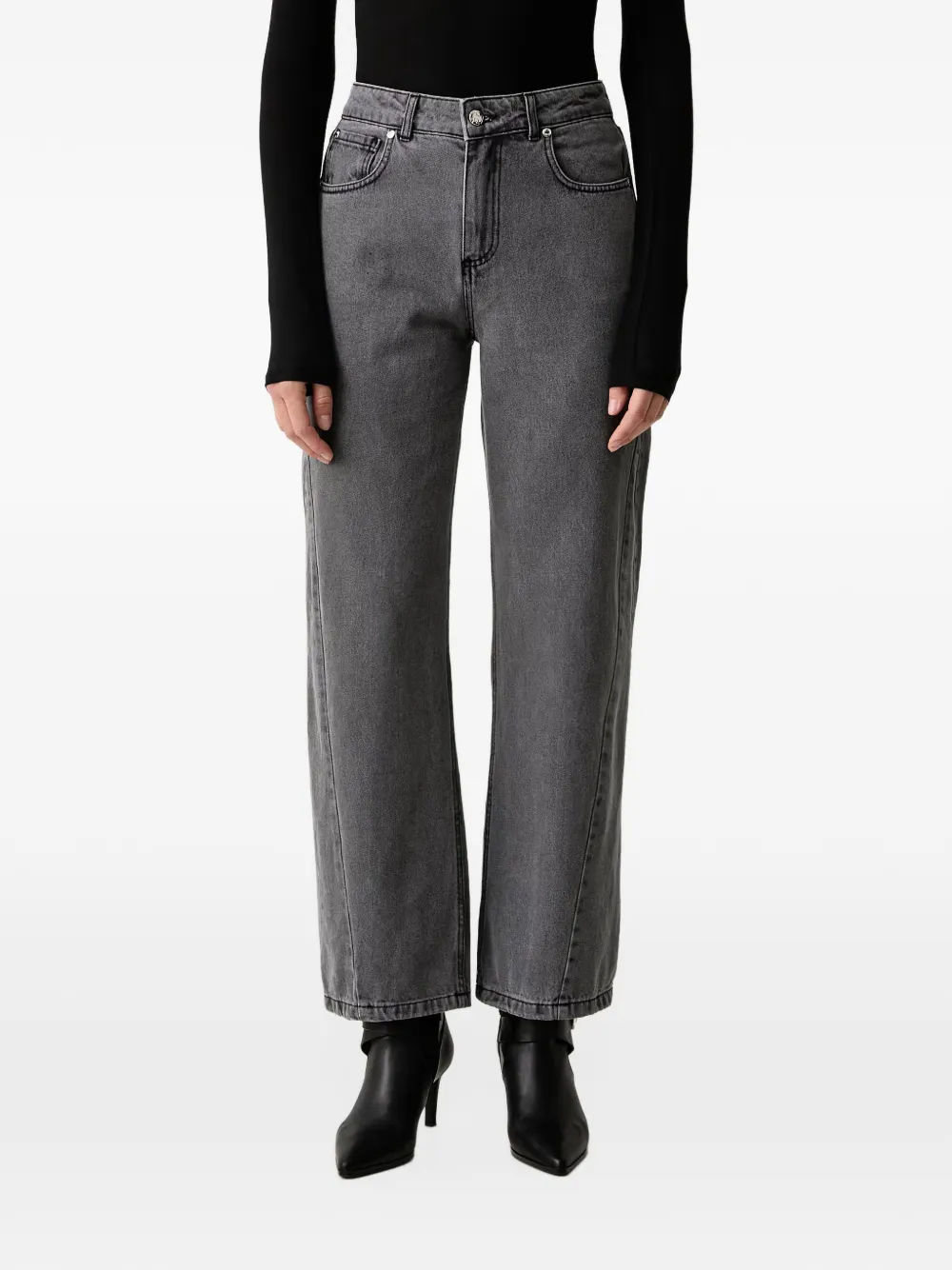 Silvian Heach high-waisted straight-leg jeans Grijs
