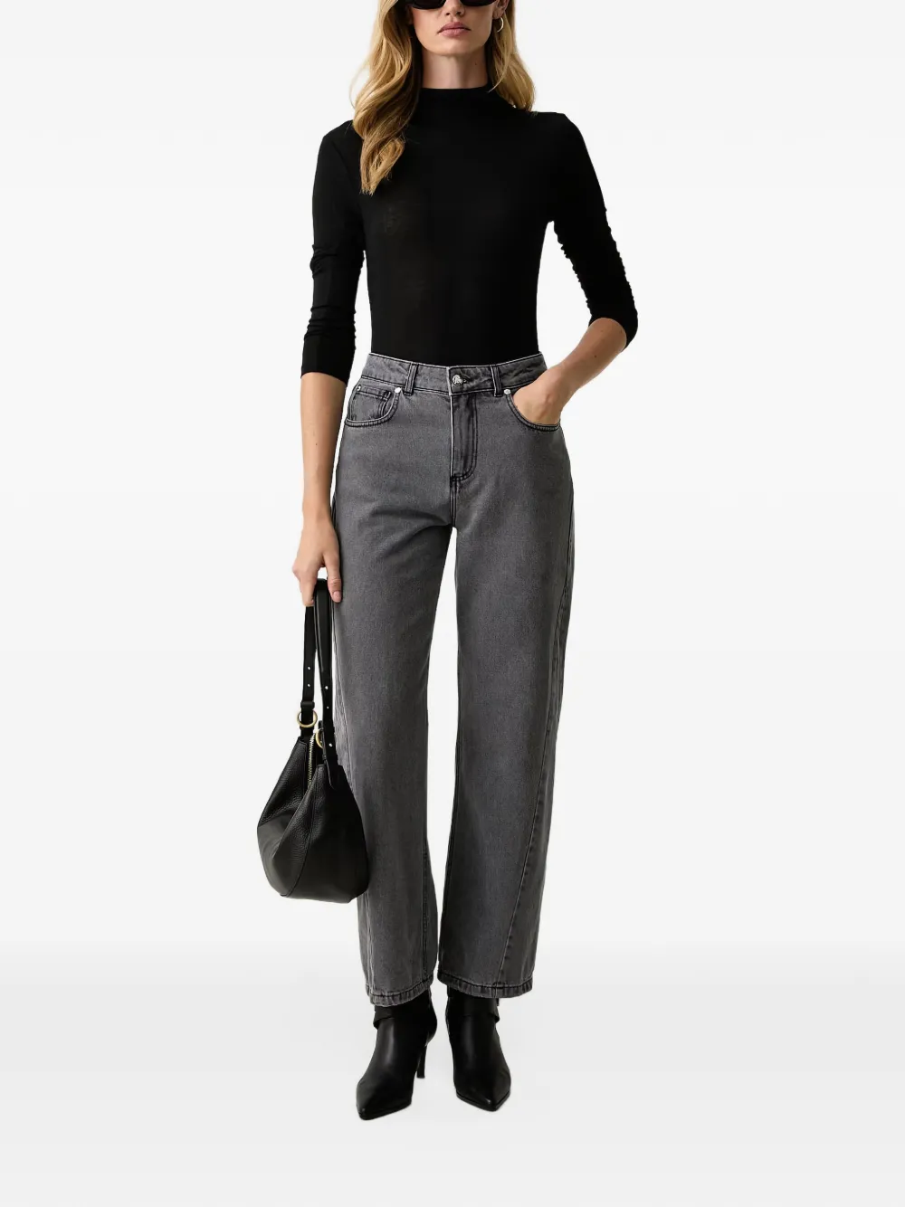 Silvian Heach high-waisted straight-leg jeans Grijs