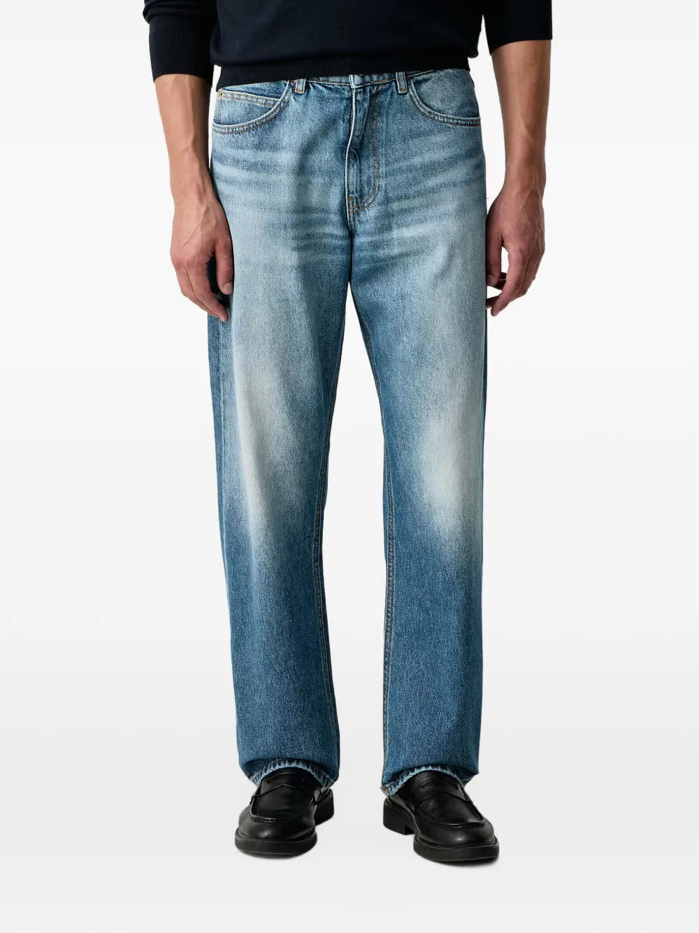 Sisley faded straight-leg jeans - Blu