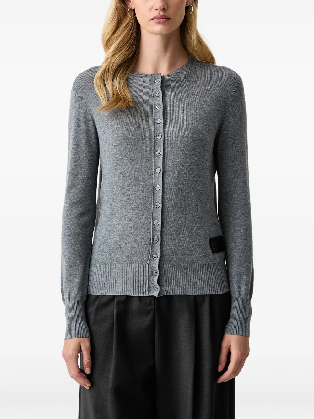 Silvian Heach logo-patch button-up cardigan - Grigio