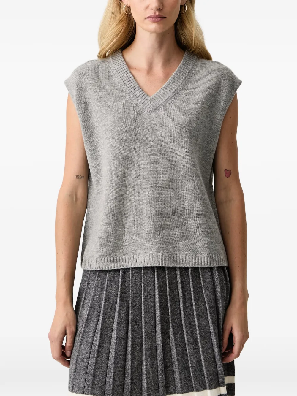 Silvian Heach V-neck knitted vest - Grigio