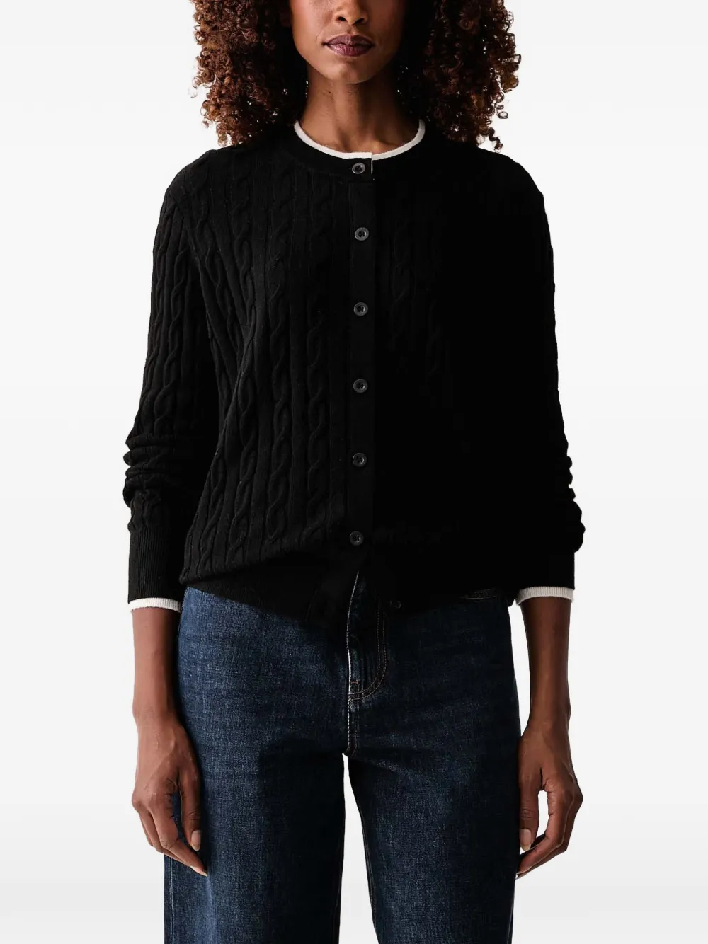 Silvian Heach Bon Ton cable-knit cardigan - Nero