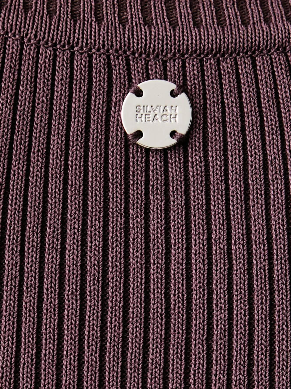 Silvian Heach Ribgebreide midi-jurk met polokraag Bruin