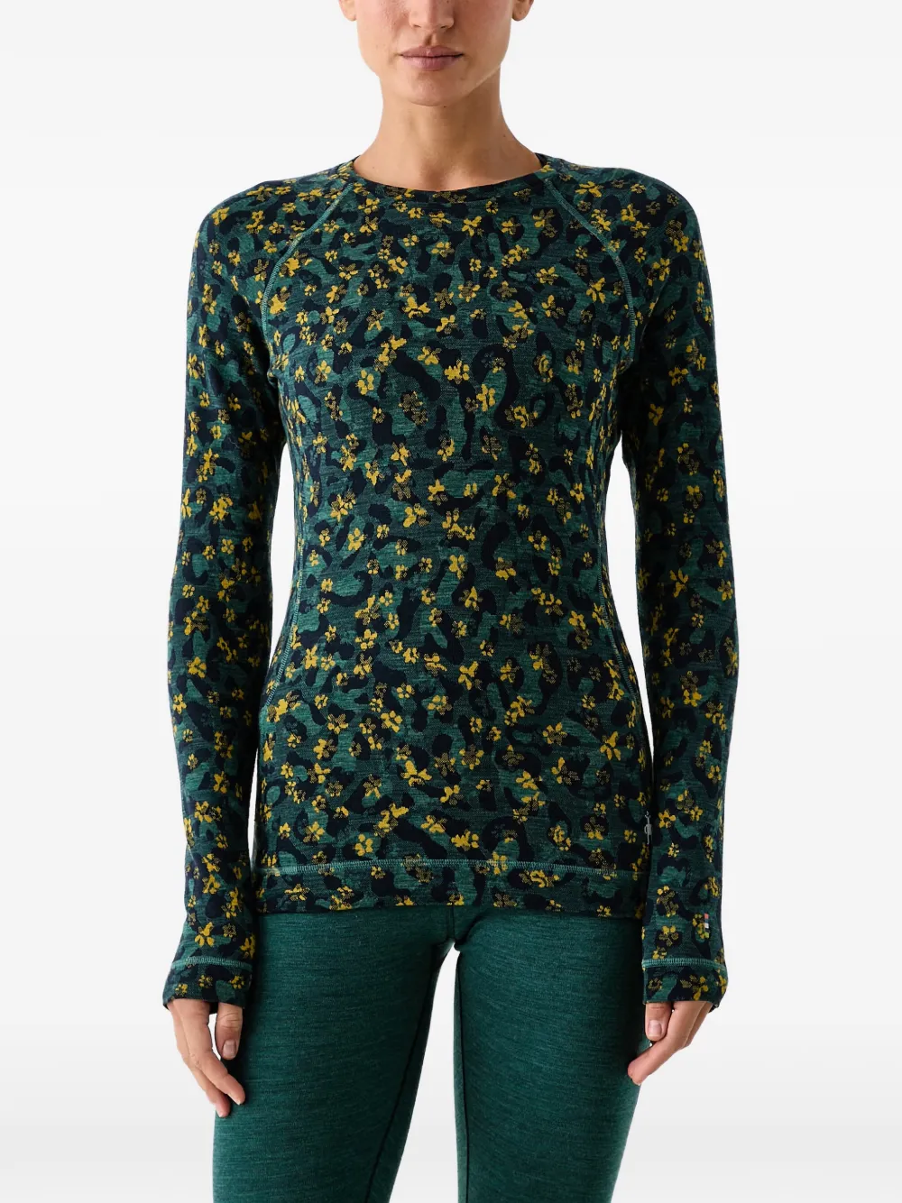 Smartwool floral-print raglan-sleeve top - Verde