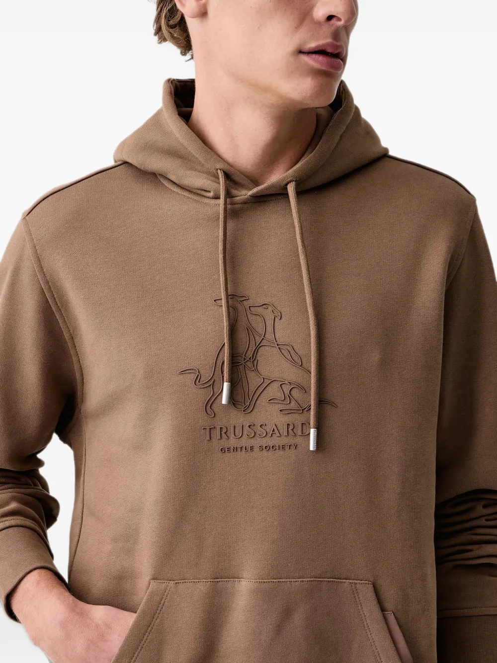 Trussardi Gentle Society logo-appliqué hoodie Bruin