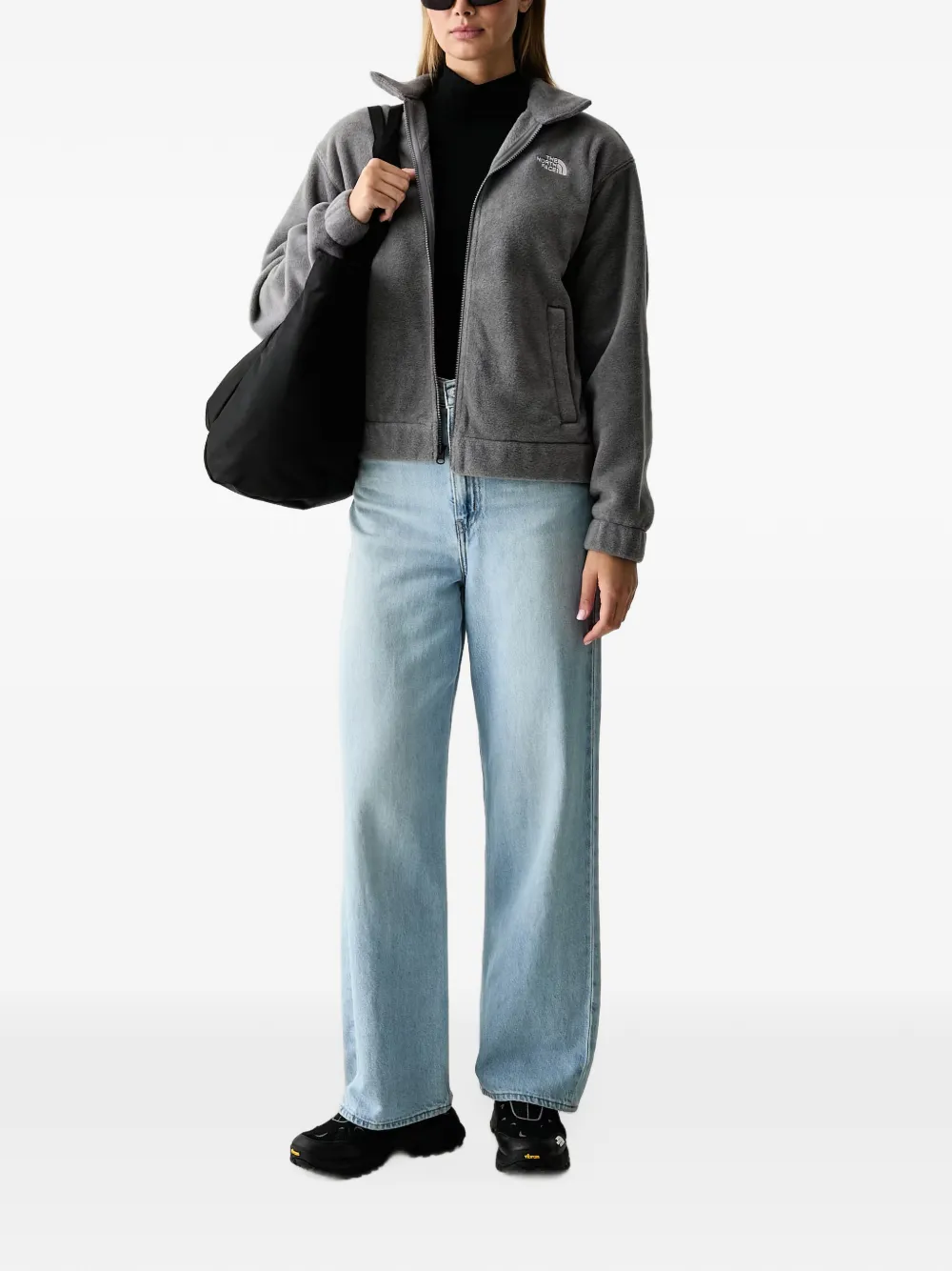 The North Face collared fleece jacket Grijs