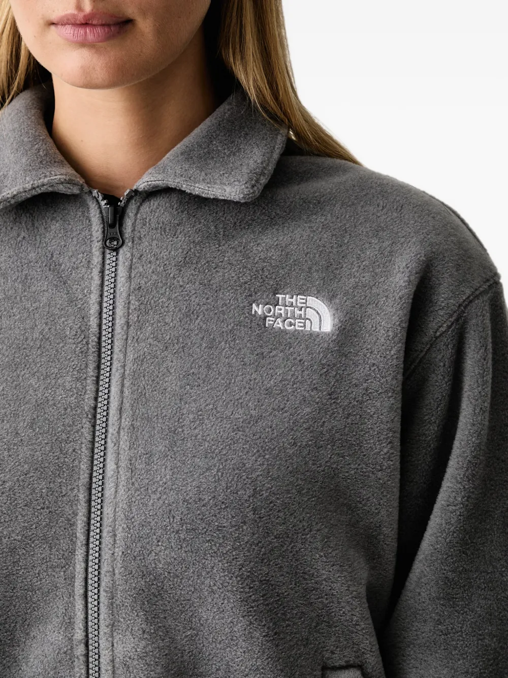 The North Face collared fleece jacket Grijs