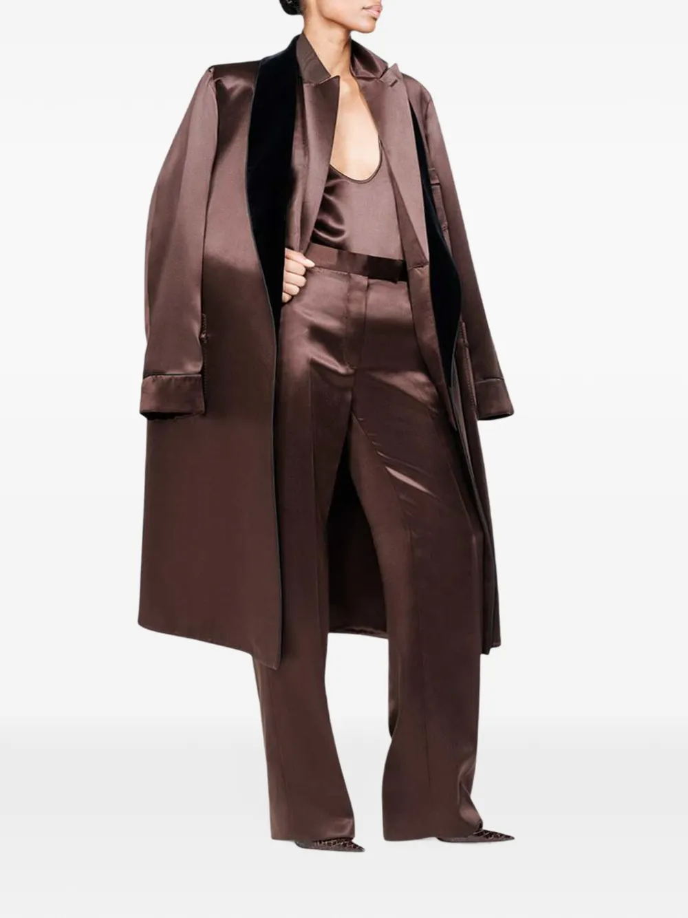 TOM FORD silk satin western jacket Bruin