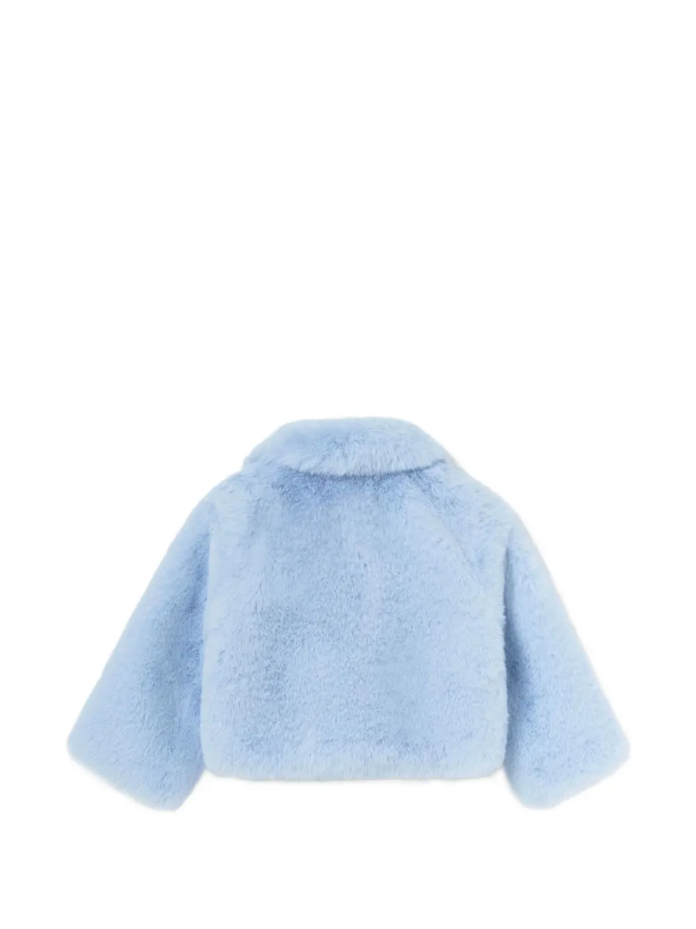Self-Portrait Kids bow-embellished faux-fur jacket Blauw