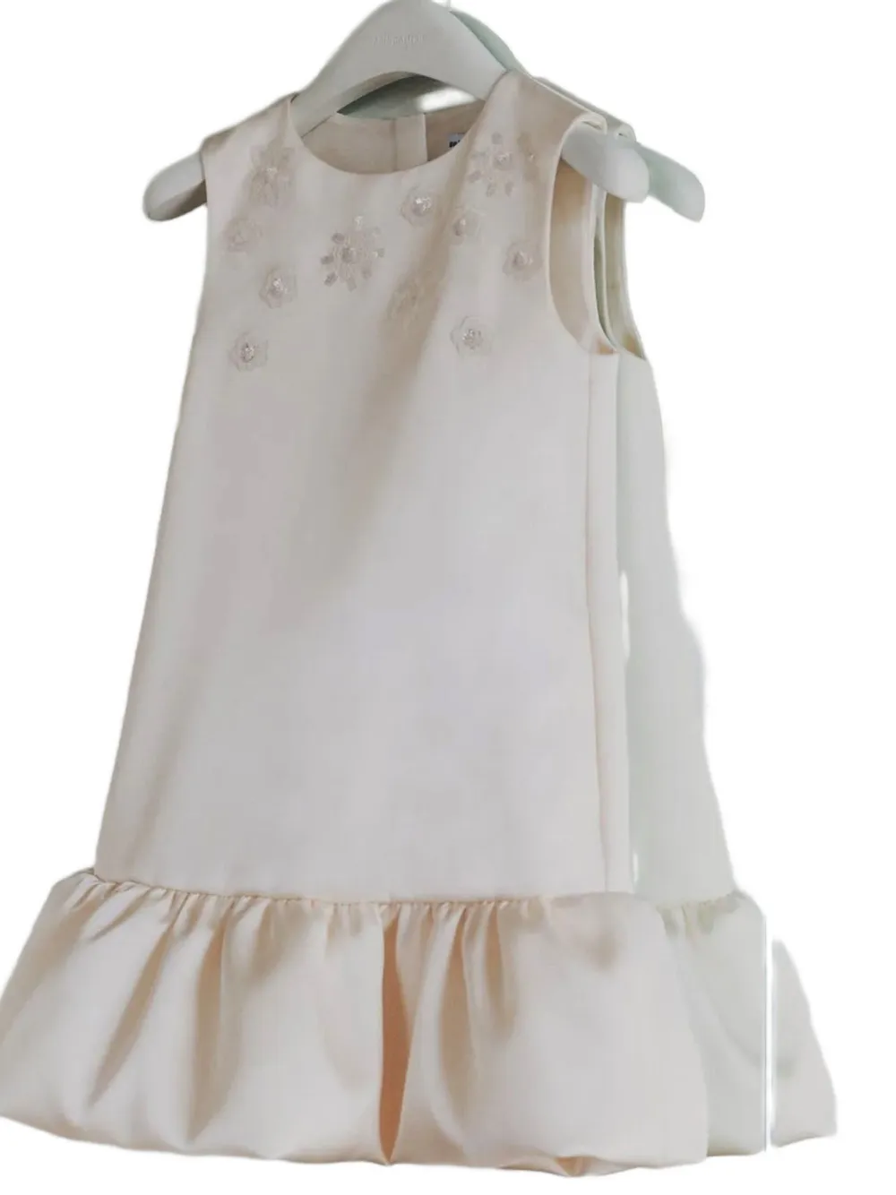 Self-Portrait Kids sequin-embellished bubble-hem midi dress Beige