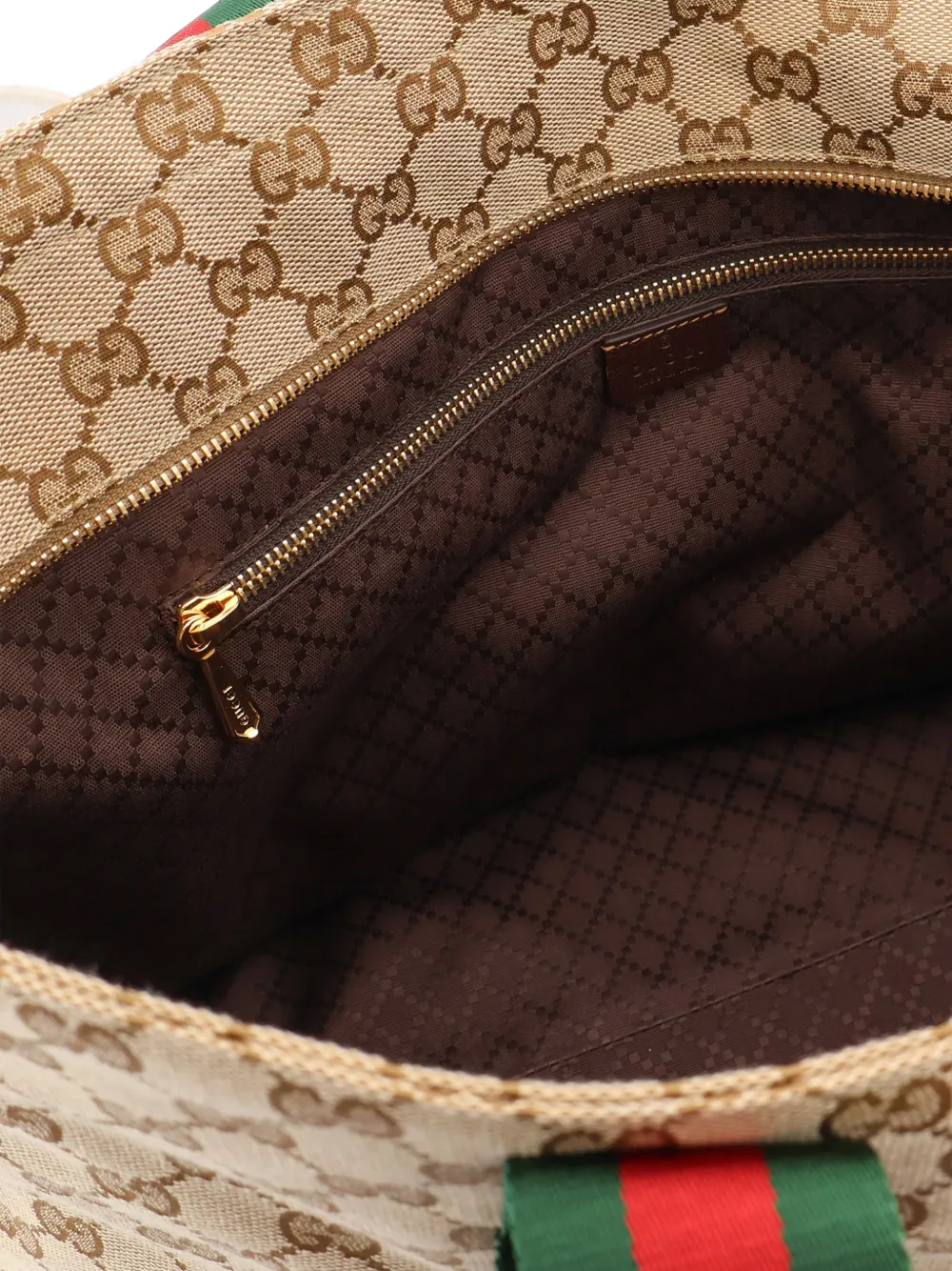 Gucci Kleine GG Supreme shopper met Web-streep Beige
