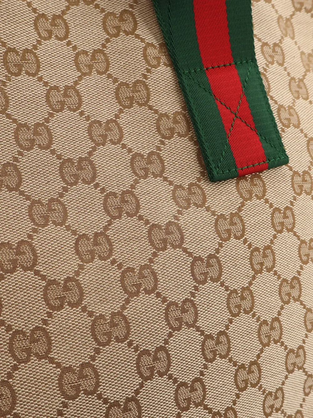 Gucci Kleine GG Supreme shopper met Web-streep Beige