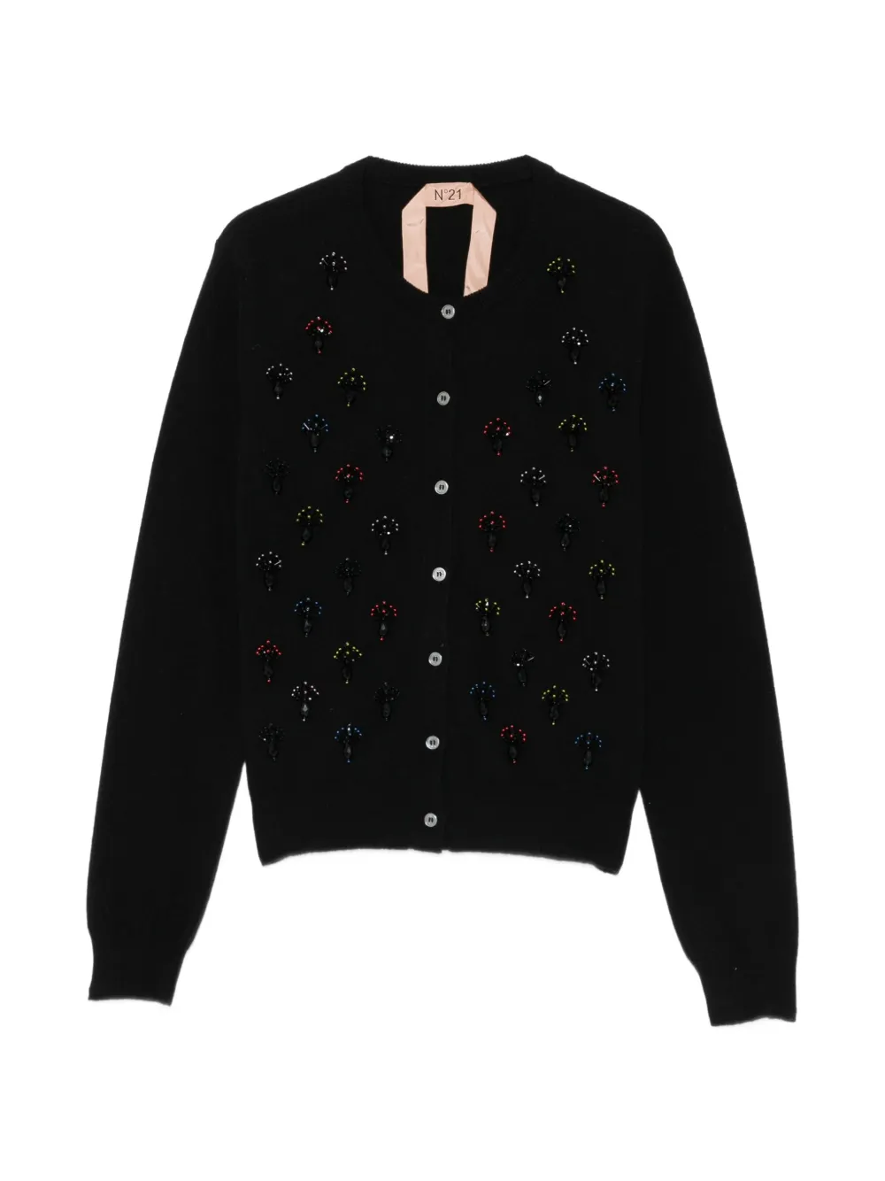 Nº21 bead-embellished cardigan - Black