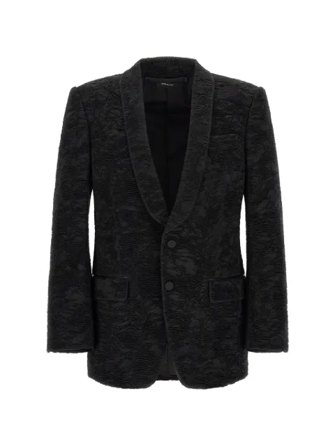 TOM FORD silk astracan plissé Colbert jacket