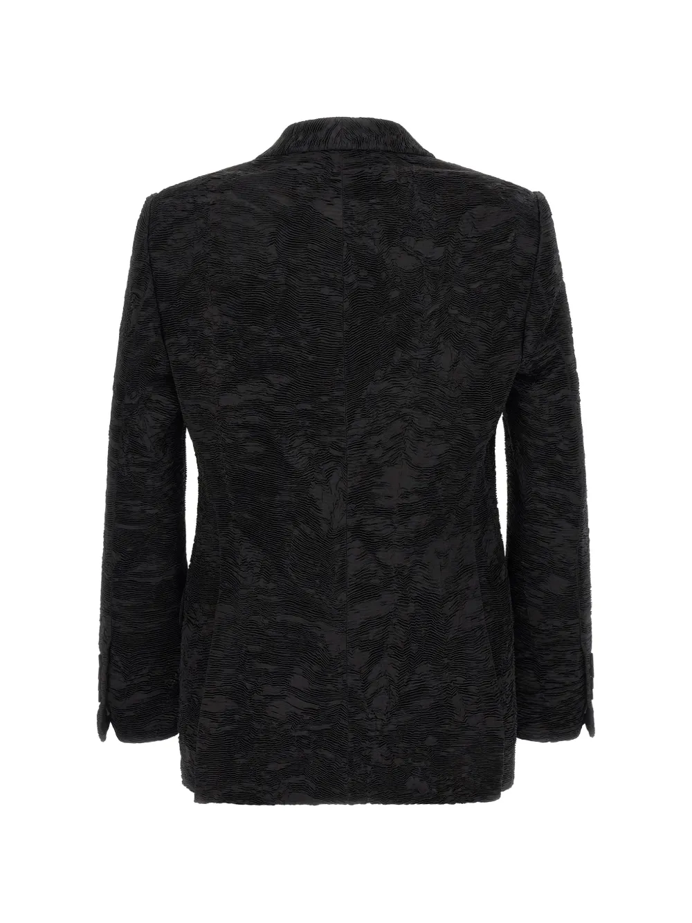 TOM FORD silk astracan plissé Colbert jacket Zwart