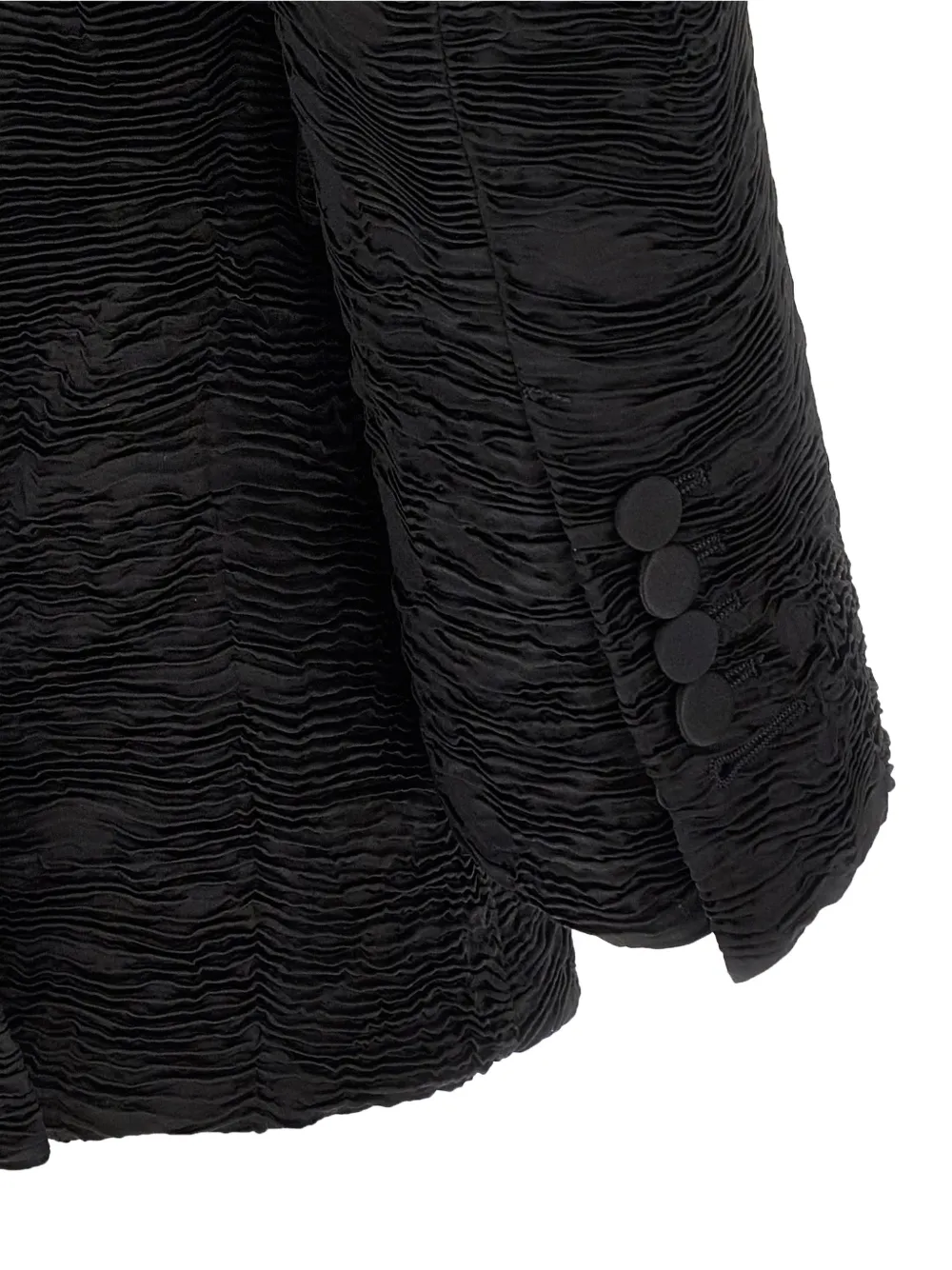 TOM FORD silk astracan plissé Colbert jacket Zwart