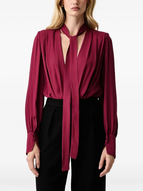 Silvian Heach pussy-bow draped bodysuit