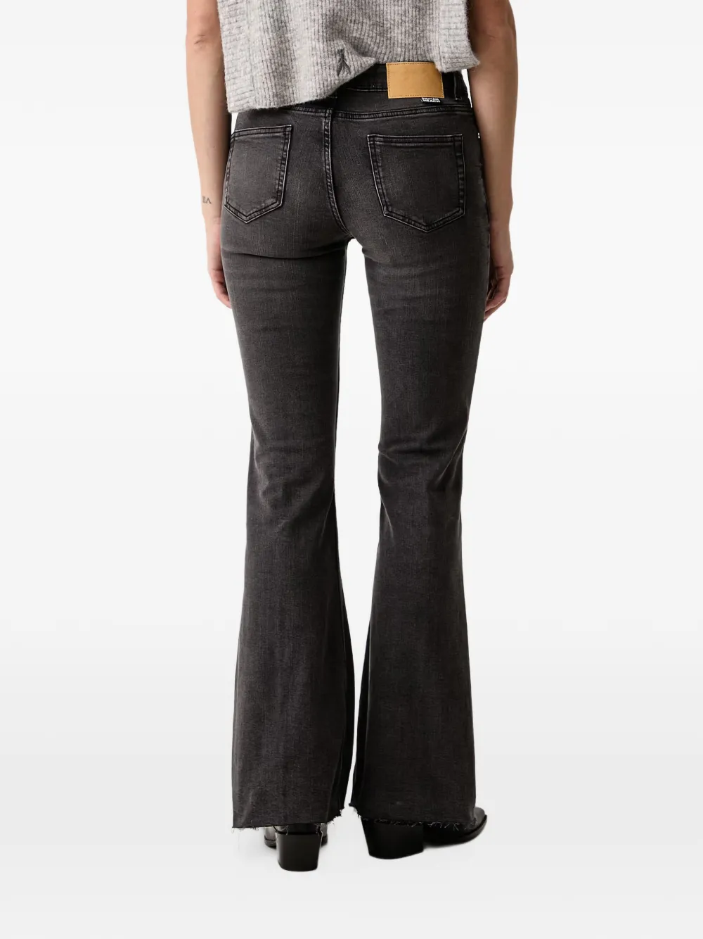 Silvian Heach raw-cut flared jeans Zwart