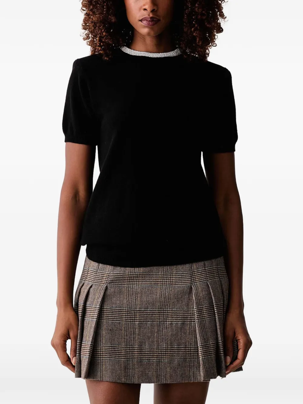 Silvian Heach T-shirt verfraaid met kristallen Zwart