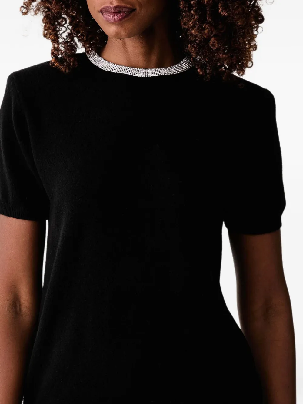 Silvian Heach T-shirt verfraaid met kristallen Zwart