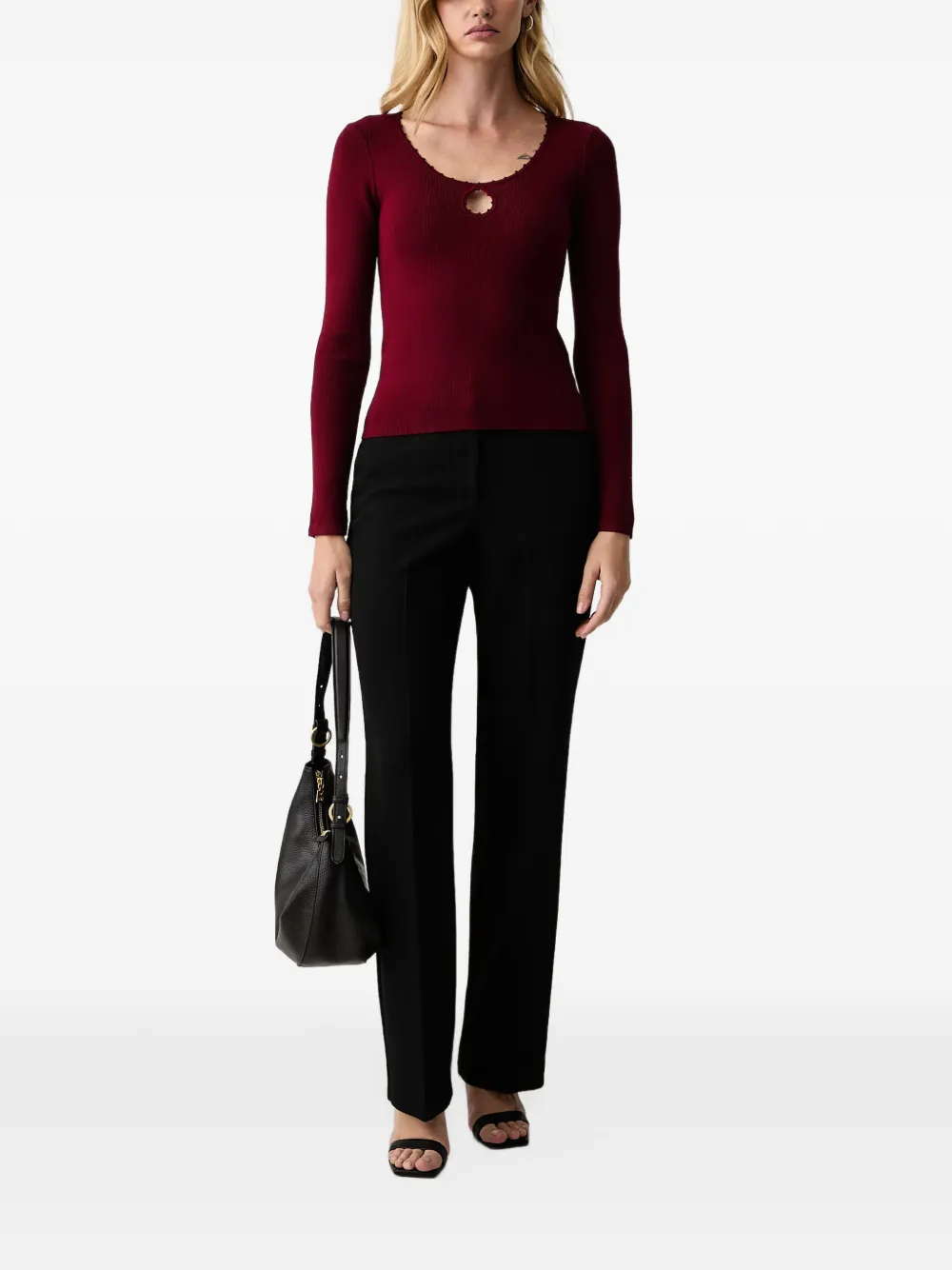 Silvian Heach cut-out ribbed sweater Rood