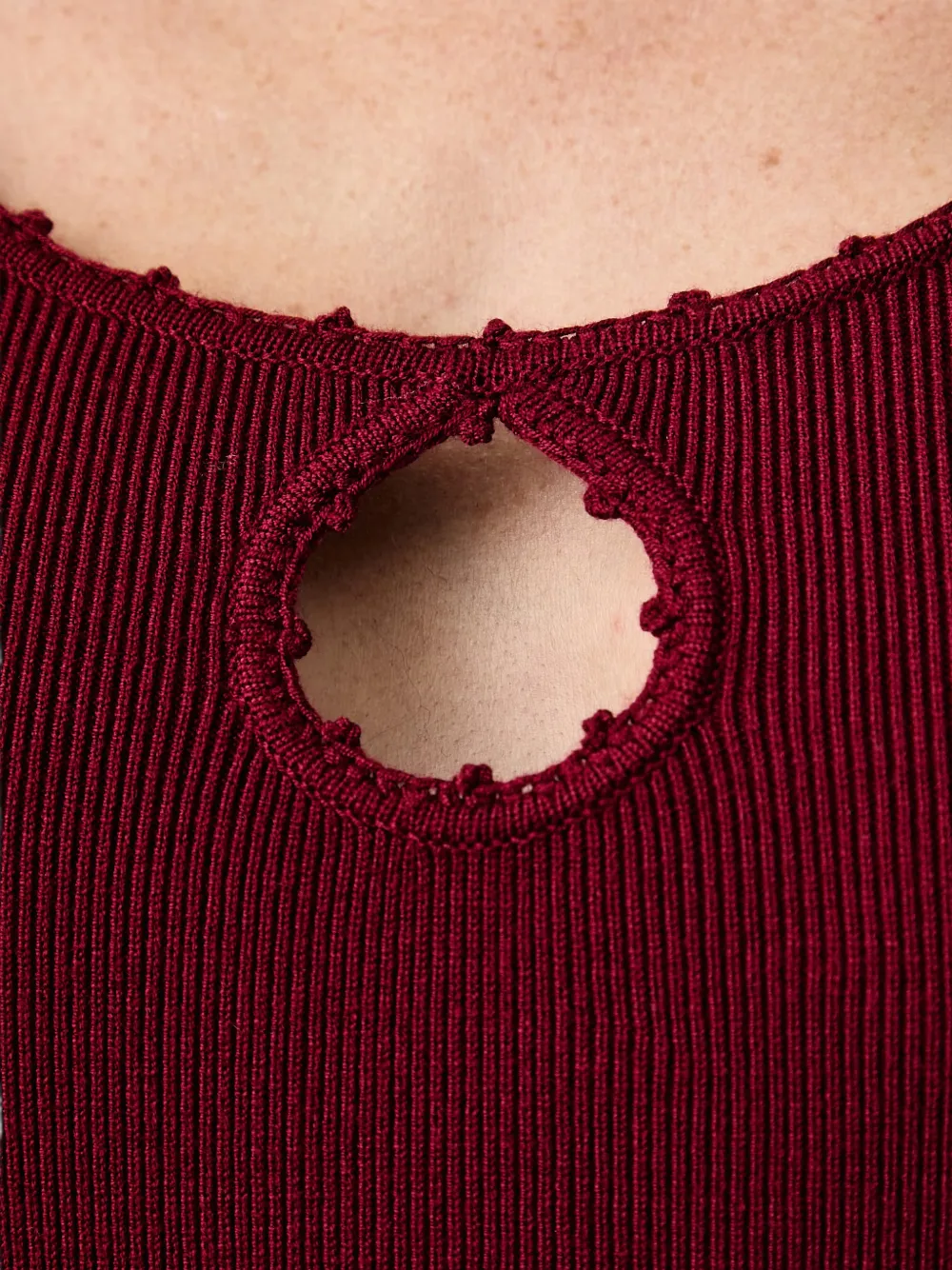 Silvian Heach cut-out ribbed sweater Rood