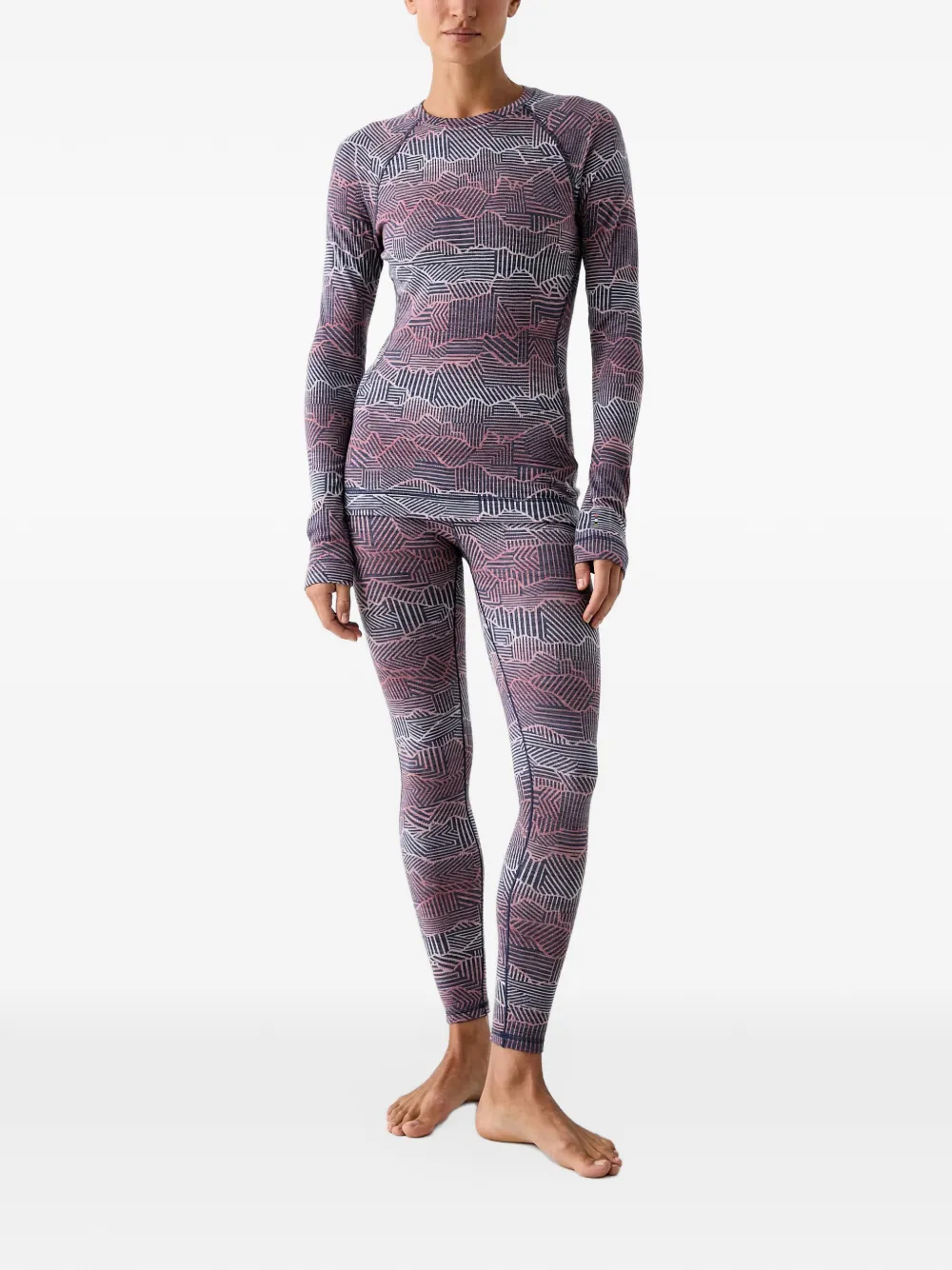 Smartwool Skibroek met geometrisch patroon Roze