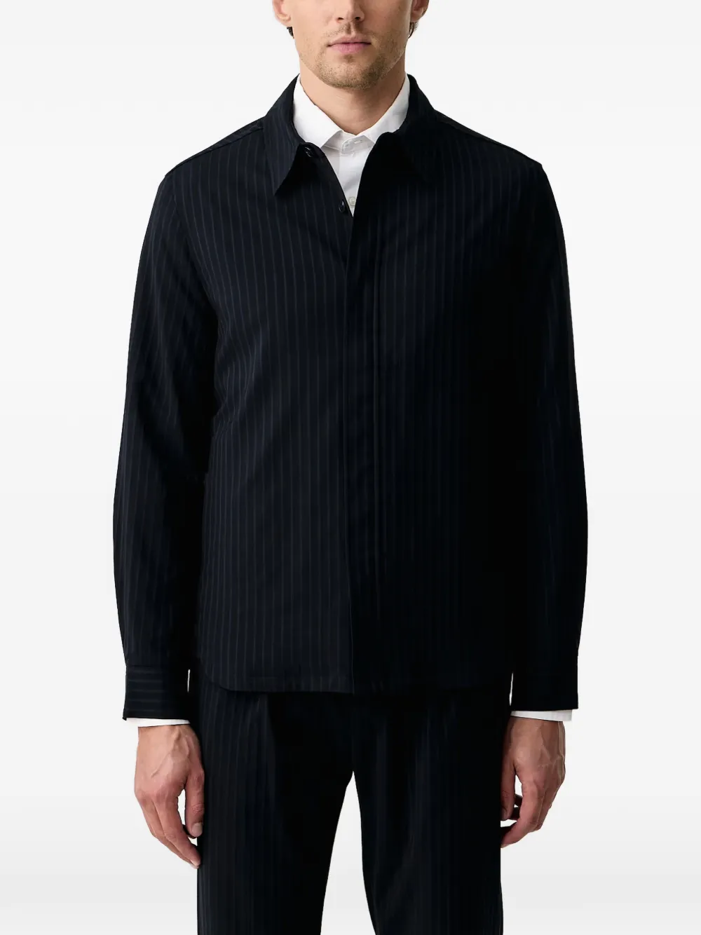 Sisley pinstripe-pattern shirt jacket | Shirt Jackets | Image 2