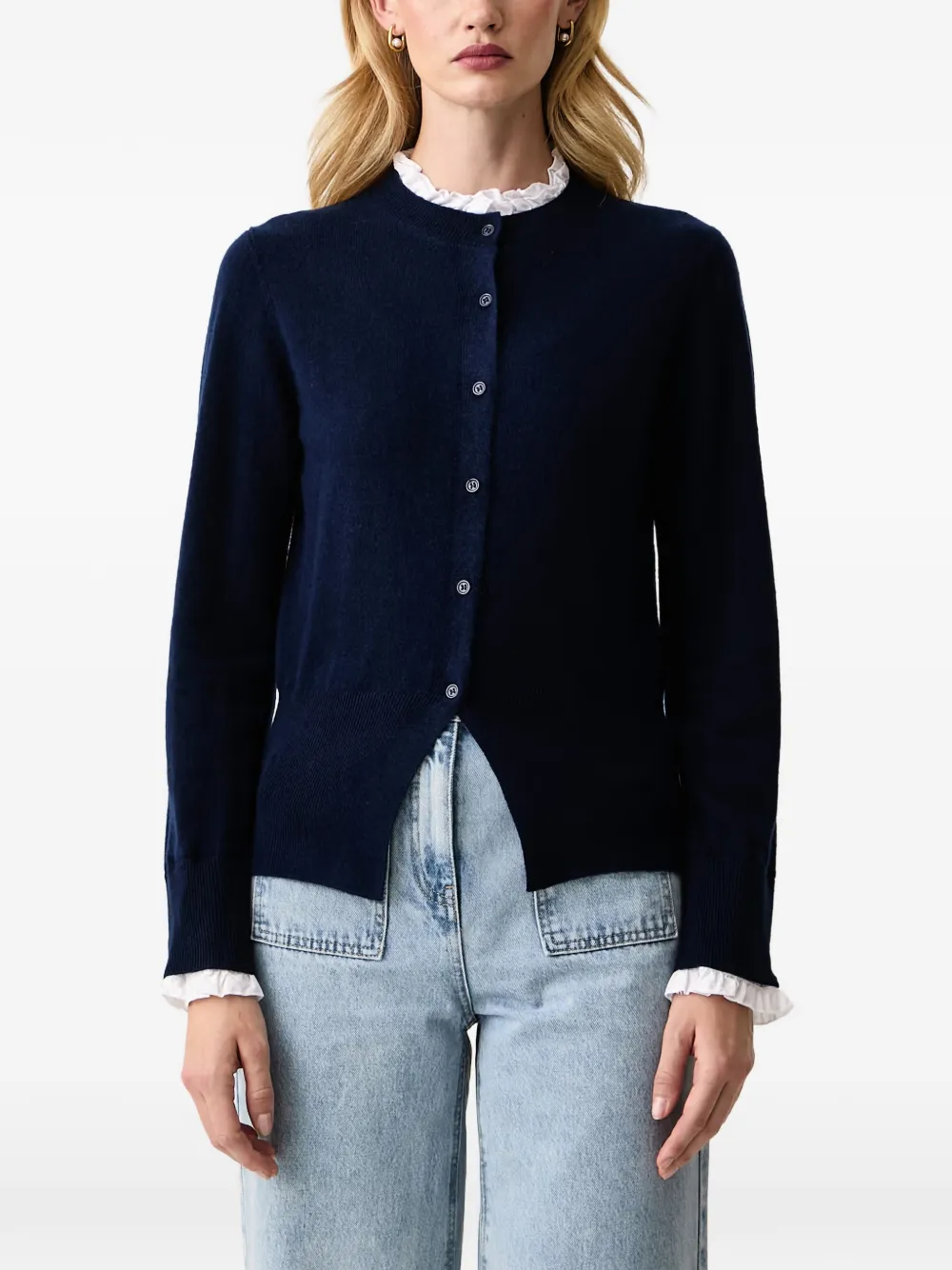 Silvian Heach ruffle-trim cardigan - Blu