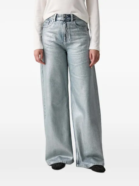 Sisley metallic wide-leg jeans
