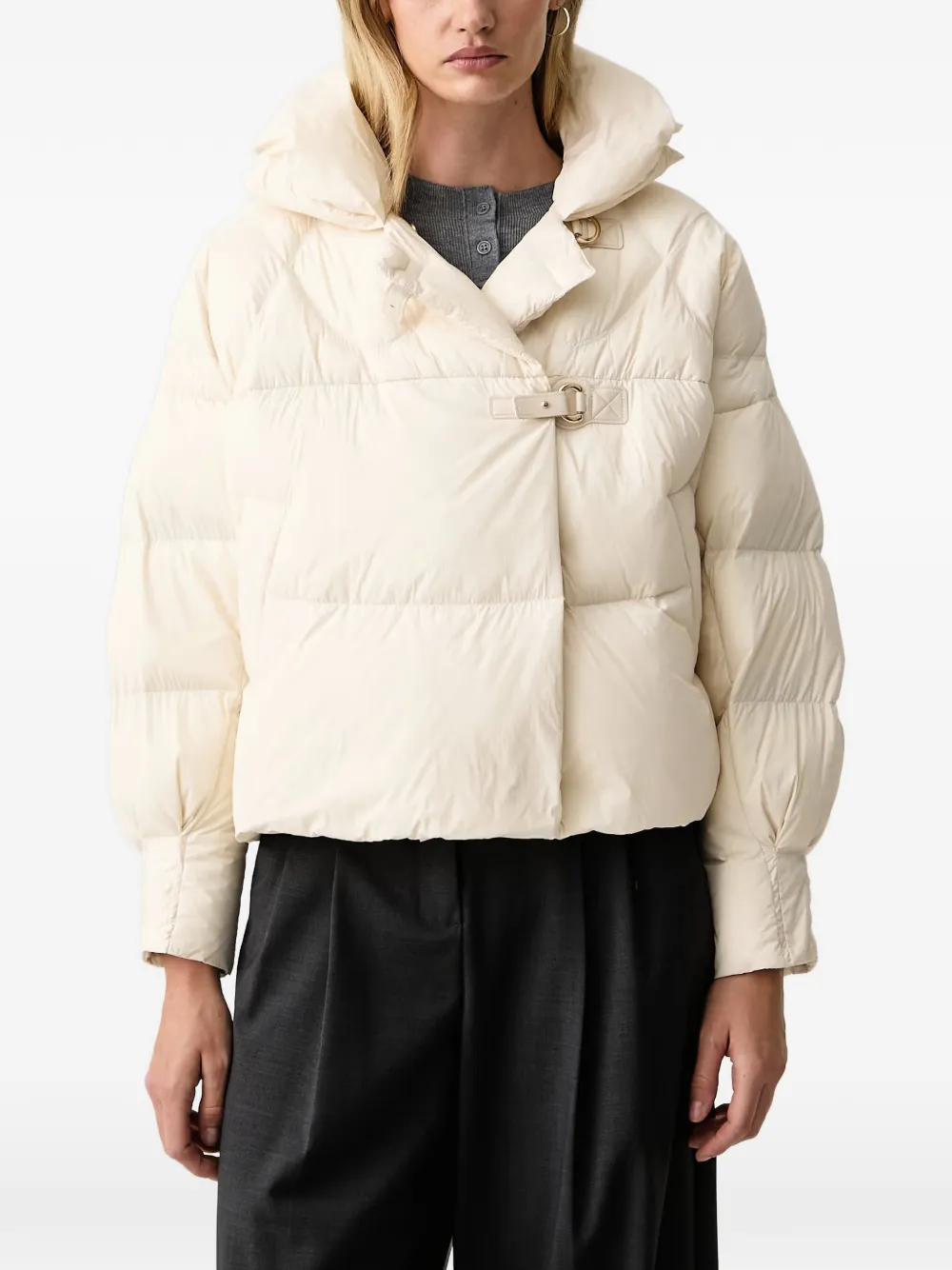Silvian Heach buckle-fastening puffer jacket Beige