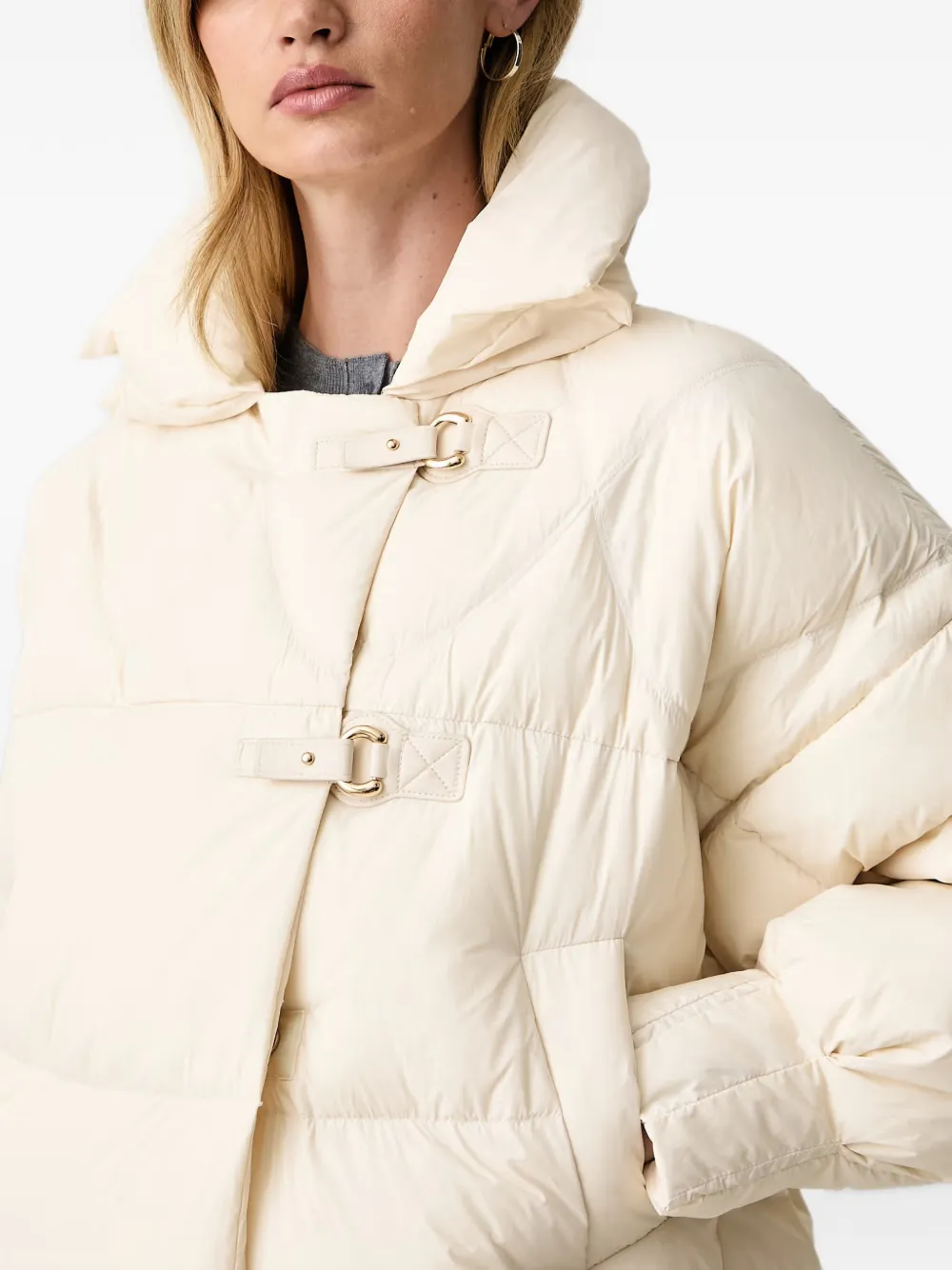 Silvian Heach buckle-fastening puffer jacket Beige