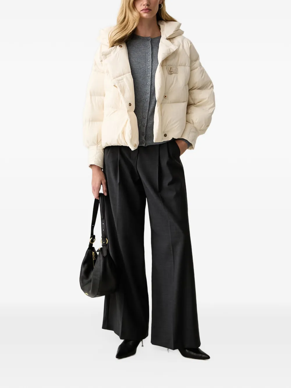 Silvian Heach buckle-fastening puffer jacket Beige