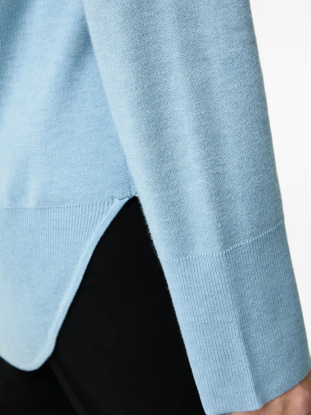 Silvian Heach curved-hem polo-collar sweater Blauw
