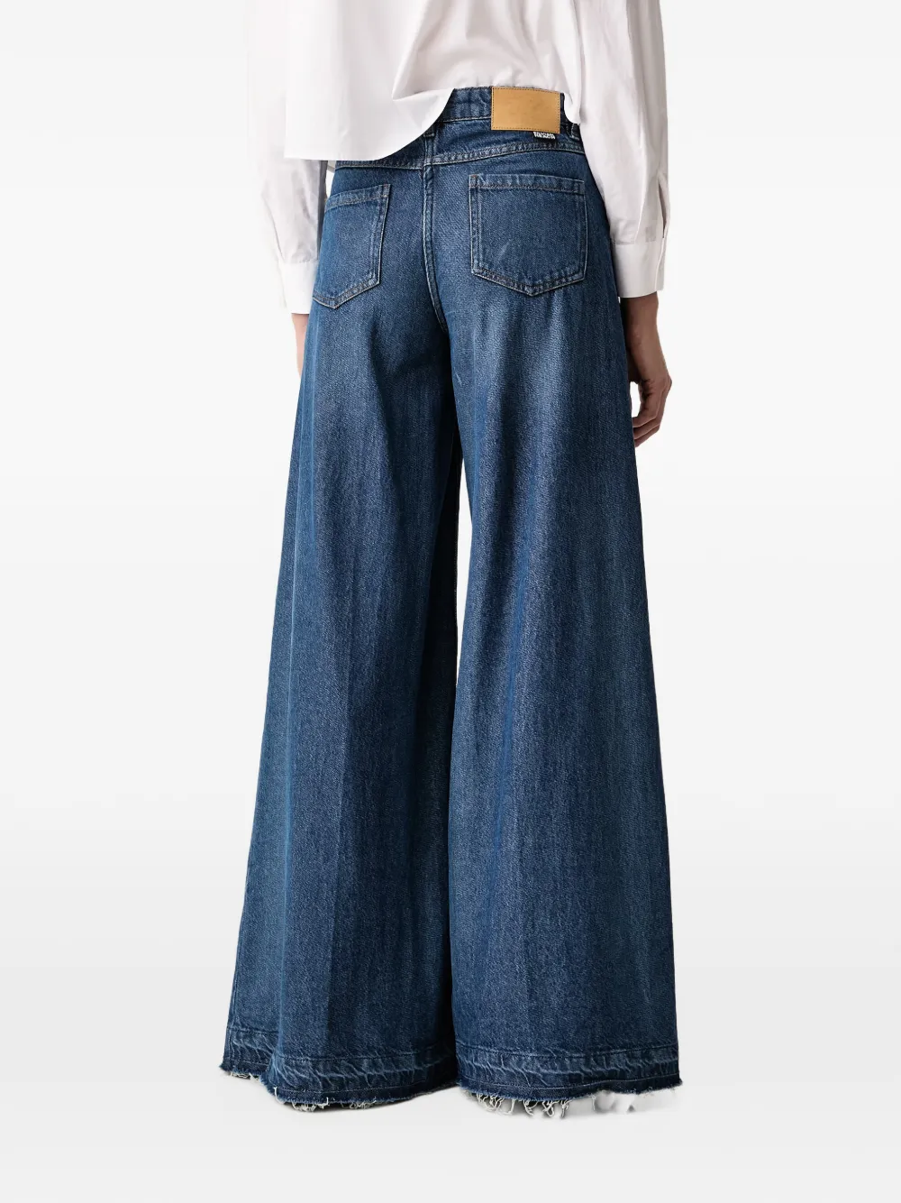 Silvian Heach wide-leg raw-cut jeans Blauw