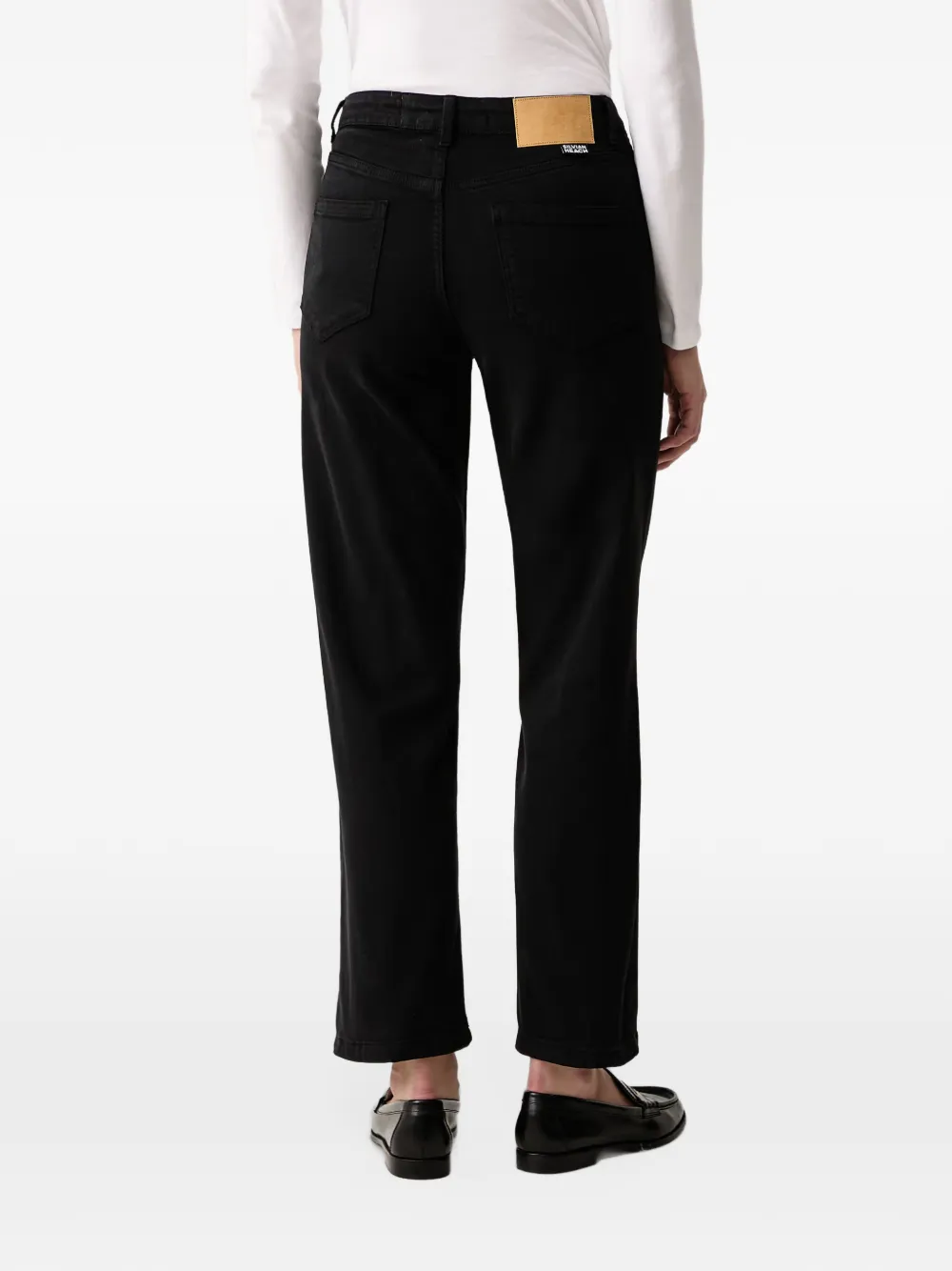 Silvian Heach logo-patch jeans Zwart
