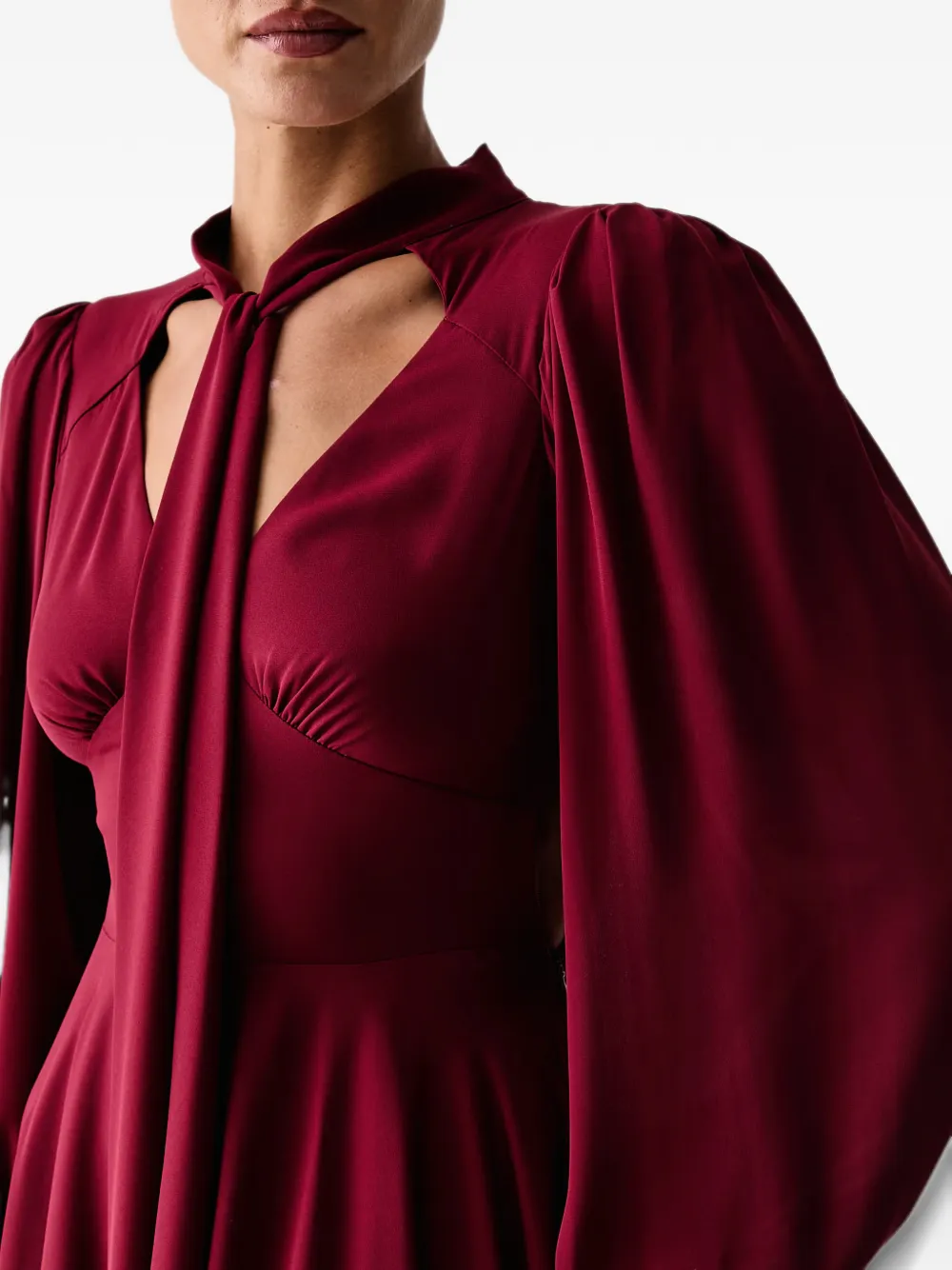 Silvian Heach Midi-jurk met strik en asymmetrische zoom Rood