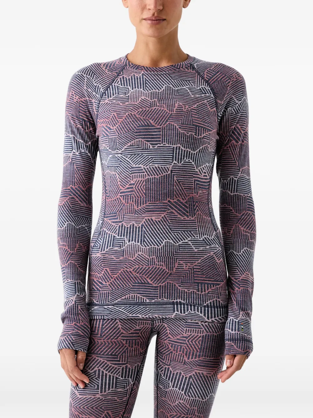 Smartwool geometric-print raglan-sleeve top - Blu