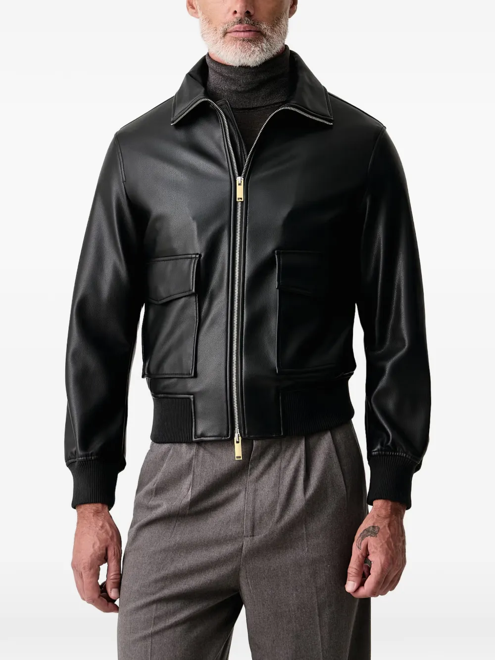 Sisley zip-up bomber jacket | Black | Image 1