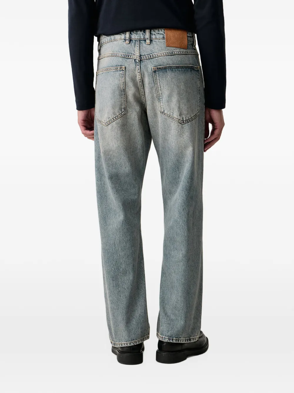 Sisley Jeans met wijde pijpen en verwassen effect Blauw