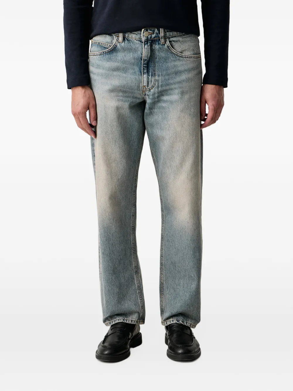 Sisley washed-effect wide-leg jeans - Blu