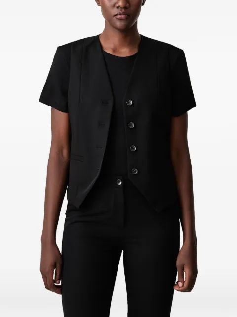 Sisley button-up waist-tie waistcoat