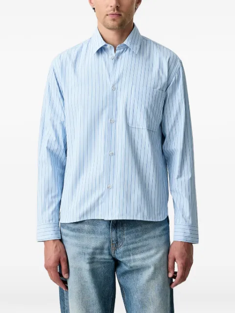 Sisley vertical-stripe chest-pocket shirt