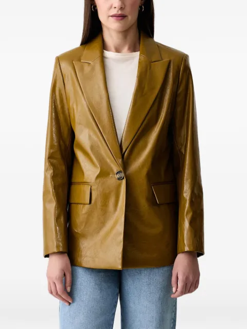 Sisley peak-lapel crinkled-finish blazer