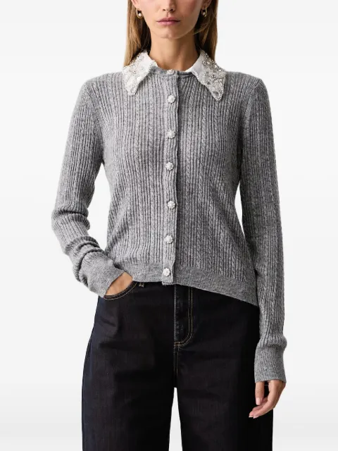 Silvian Heach cable-knit embellished cardigan